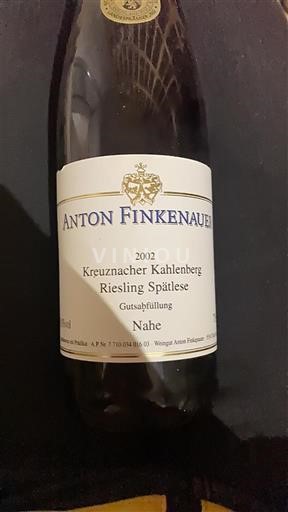 Nahe Anton Finkenauer Kreuznacher Kahlenberg Riesling Spätlese 2002