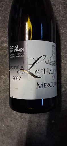 Valle del Ródano Crozes-Hermitage Domaine Les Hauts de Mercurol 2007