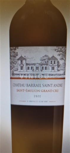 Burdeos Saint-Émilion Gran Cru Grand Cru Château Barrail Saint André 2020