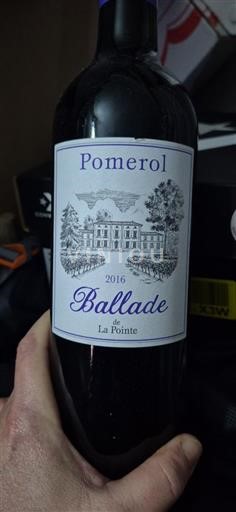 Bordeaux Pomerol Château La Pointe Ballade de La Pointe 2016