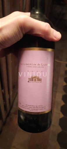 Viner Rouge sec Le Libertin de Lucat Château Lucat 2000 Frankrike Bordeaux Loupiac AOC