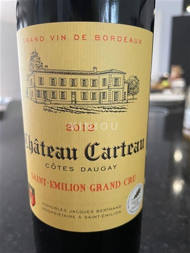 Burdeos Saint-Émilion Gran Cru Grand Cru Château Carteau Côtes Daugay 2012