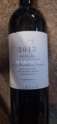Bordeaux Pauillac Grand Cru Château Latour 2012