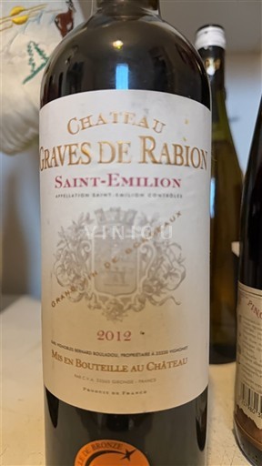 Bordeaux Saint-Émilion Château Graves de Rabion 2012