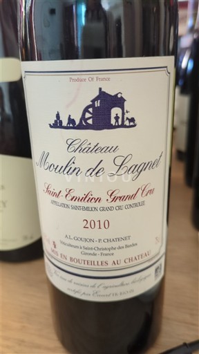 Burdeos Saint-Émilion Gran Cru Grand Cru Château Moulin de Lagnet 2010