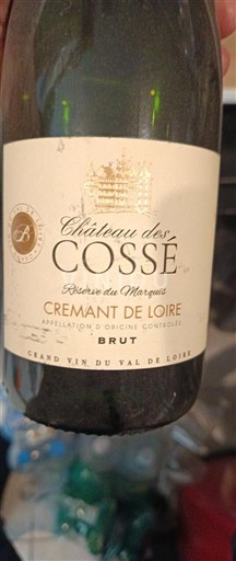 Thung lũng sông Loire Crémant-de-loire Château S Cossé Réserve du Marquis Không niên vụ