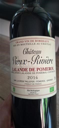 Bordeaux Lalande-de-Pomerol Château Vieux-Rivière 2016