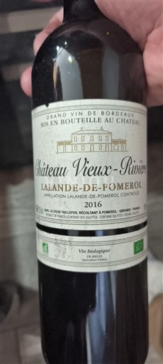 Bordo Lalande-de-Pomerol Château Vieux-Rivière 2016