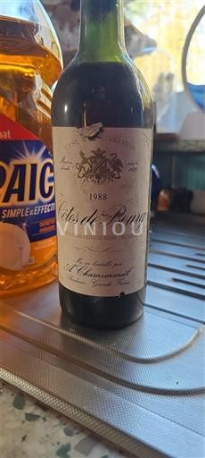 Wijnen Rouge sec Château Chamouvrant 1988 Frankrijk Bordeaux Côtes-de-bourg AOC