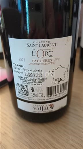 Langvedok Faugères Château Saint Laurent de l'Ort 2021