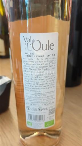 Provence Coteaux d'Aix-en-Provence Val de l'Oule Tendresse 2024