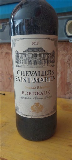 Vini Rouge sec Grande Réserve Chevaliers Saint-Martin 2019 Francia Bordeaux AOC