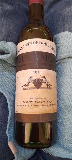 Vina Rouge sec Dubos Frères & Cie 1974 Francija Bordeaux AOC