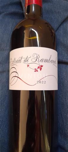 Vina Rouge sec Extrait de Rambeau Rambeau 2022 Francija Bordeaux AOC