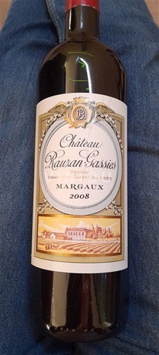 Wines Rouge sec Château Rauzan-Gassies 2008 France Bordeaux Margaux AOC Grand Cru