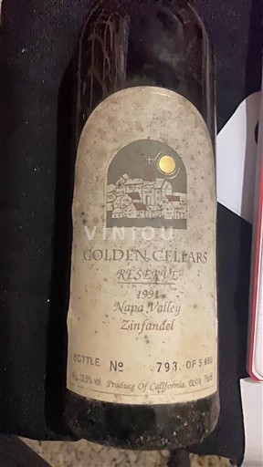 Vùng trồng nho được cấp phép California Napa Valley Golden Cellars Reserve 1991