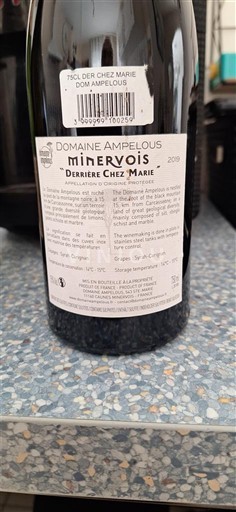 Langvedok Minervois Domaine Ampelous Derrière Chez Marie 2019