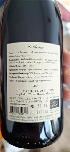 Roussillon Côtes du Roussillon Boucabeille Le Terrien 2023