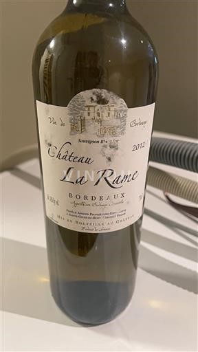 Vina Blanc sec Château La Rame 2012 Francija Bordeaux AOC