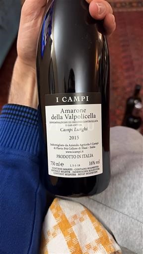 Vénétie Amarone della Valpolicella I Campi Campi Lunghi 2015
