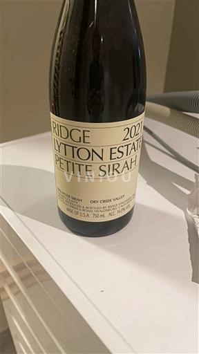 Vùng trồng nho được cấp phép California Thung lũng Dry Creek Ridge Lytton Estate Petite Sirah 2021