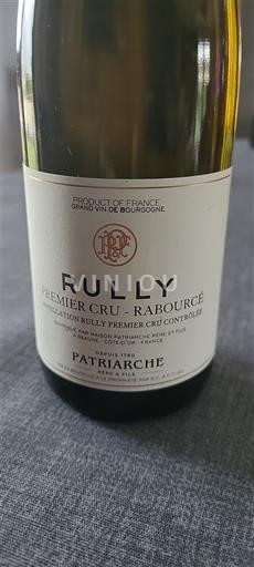 Vinos Blanc sec Premier Cru Rabourcé Patriarche 2022 Francia Borgoña Rully AOC Premier Cru