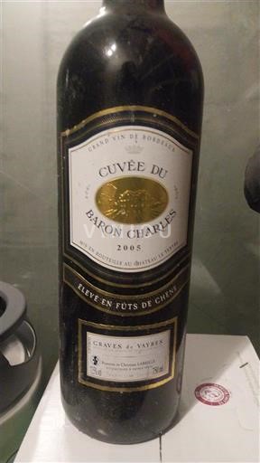 Vine Rouge sec Cuvée du Baron Charles Château Lamothe 2005 Frankrig Bordeaux Graves-de-vayres AOC