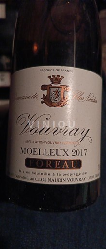 Thung lũng sông Loire Vouvray Domaine Clos Naudin Moelleux 2017