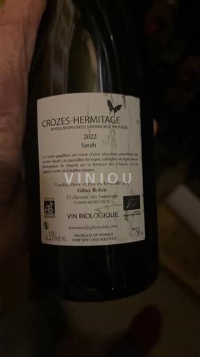 Thung lũng Rhône Crozes-hermitage Gilles Robin PAPILLON À Léonie et Lucie 2022
