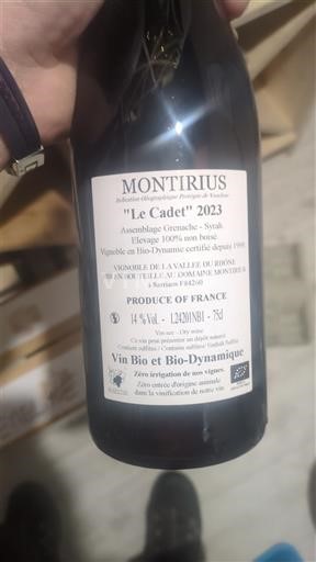 Provence, hạ lưu Rhône, Corse Địa Trung Hải Montirius Le Cadet 2023