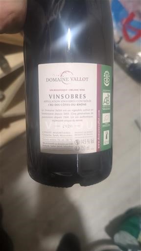 Thung lũng Rhône Vinsobres Domaine Vallot 2020