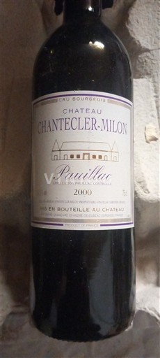 Vine Rouge sec Château Chantecler-Milon 2000 Frankrig Bordeaux Pauillac AOC