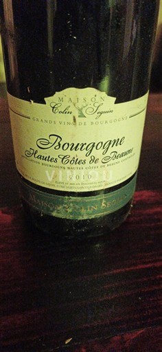 Burgundy Not Specified Maison Colin Seguin 2010