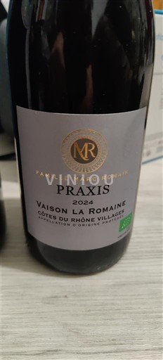Vallée du Rhône Côtes-du-rhône-villages Famille Marc Roman Praxis 2024