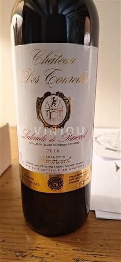 Wijnen Rouge sec Château S Courelles 2016 Frankrijk Bordeaux Lalande-de-pomerol AOC