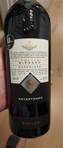 Vénétie Valpolicella Ripasso Tinazzi Rovertondo 2019