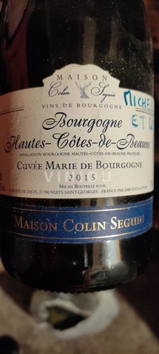 Burgundy Not Specified Maison Colin Seguin Marie de Bourgogne 2015