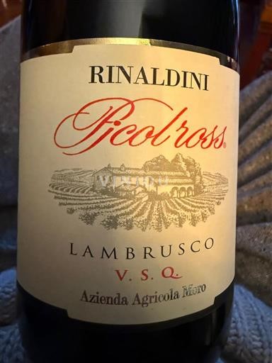 Emilia-Romagna Lambrusco Rinaldini Picolross Không niên vụ