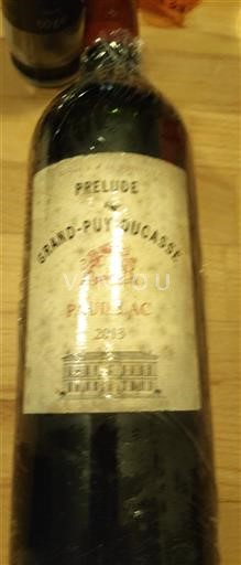 Vine Rouge sec Prélude Grand-Puy Ducasse 2013 Frankrig Bordeaux Pauillac AOC