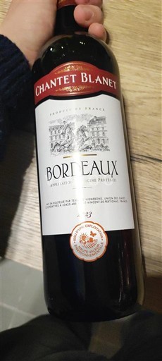 Vine Rouge sec Chantet Blanet Non millésimé Frankrig Bordeaux AOC