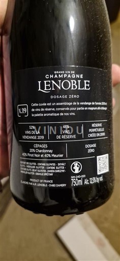 Champagne Sâm-panh Champagne Lenoble Dosage Zéro 2019