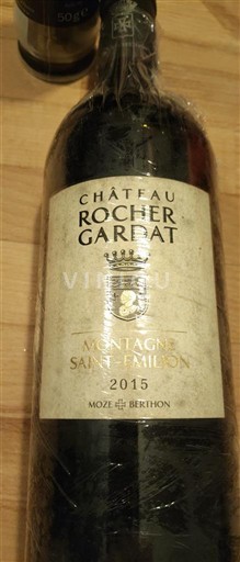 Bordeaux Montagne-saint-émilion Château Rocher Gardat 2015