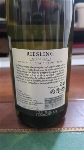 Alsacia Riesling Vins BECHER 2023