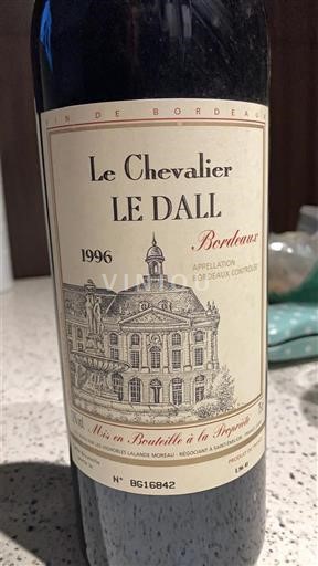 Vine Rouge sec Le Chevalier Le Dall 1996 Frankrig Bordeaux AOC