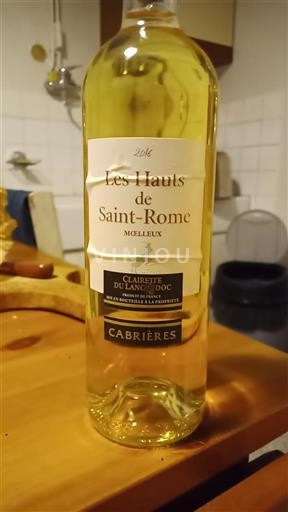 Linguadoca Clairette del Languedoc Les Hauts de Saint-Rome 2016