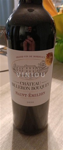 Bordeaux Saint-Émilion Château Billeron Bouquey 2020