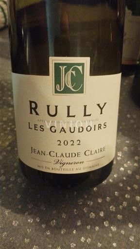 Vinos Blanc sec Les Gaudoirs Jean-Claude Claire 2022 Francia Borgoña Rully AOC