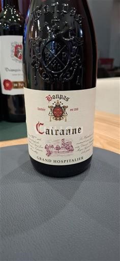 Viner Rouge sec Grand Hospitalier Bonpas 2019 Frankrike Rhônedalen Cairanne AOC