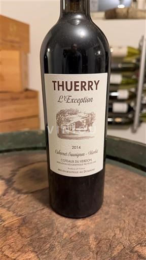 Provence, hạ lưu Rhône, Corse Coteaux du Verdon Thuerry L'Exception 2014