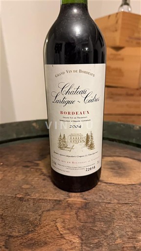 Viner Rouge sec Château Lartigue-Cèdres 2004 Frankrike Bordeaux AOC